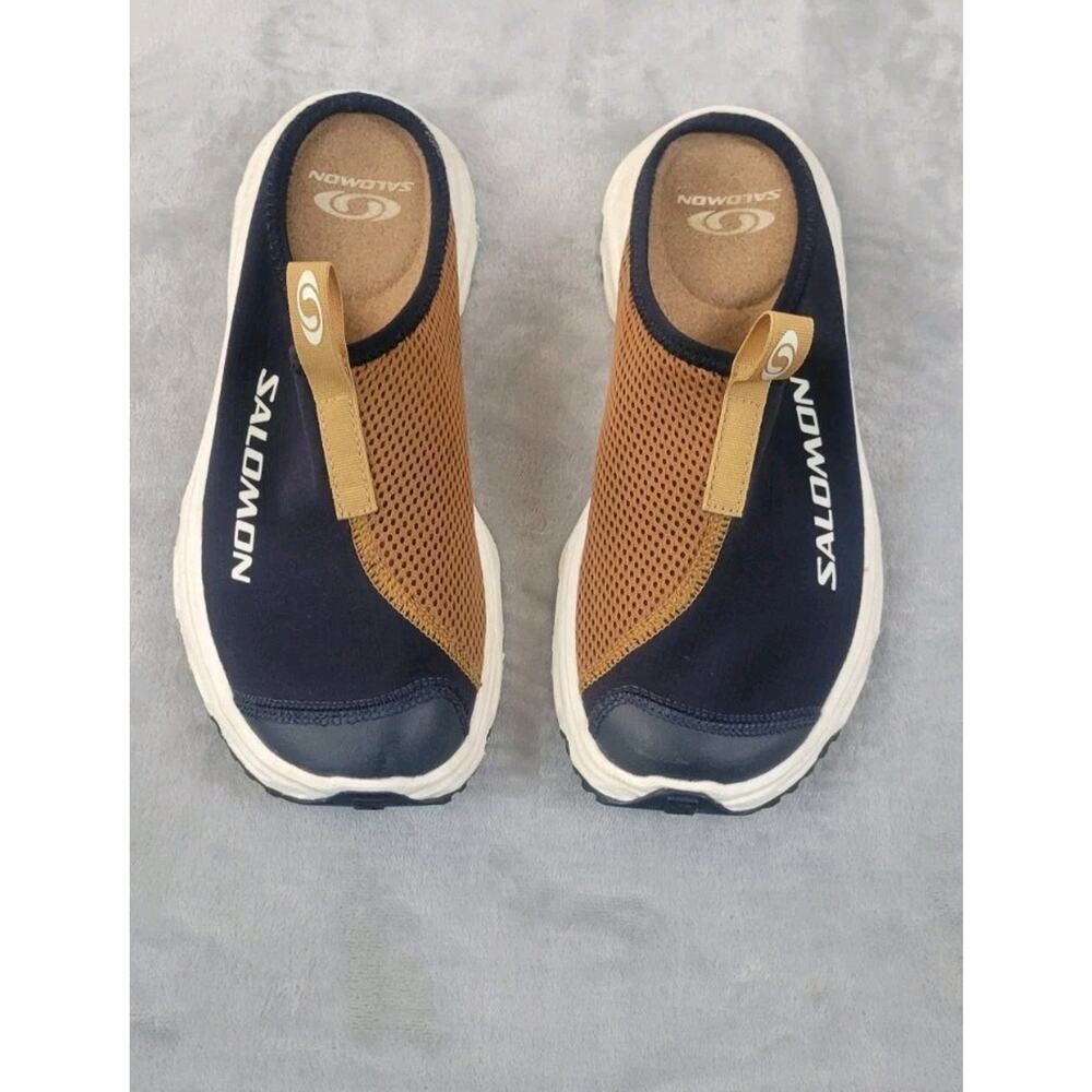 Salomon RX Slide 3.0 Brown Navy mens 6.5 mesh Sneaker shoe womens 7.5 slip on